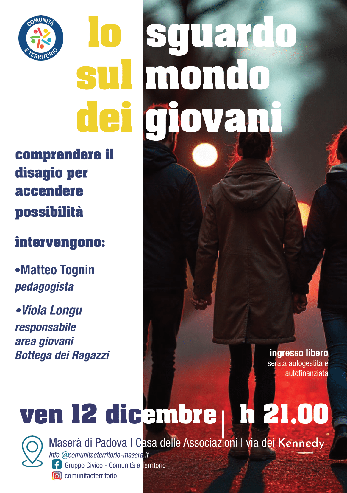 12 dicembre 2025 Lo sguardo sul mondo dei giovani [serata di confronto]